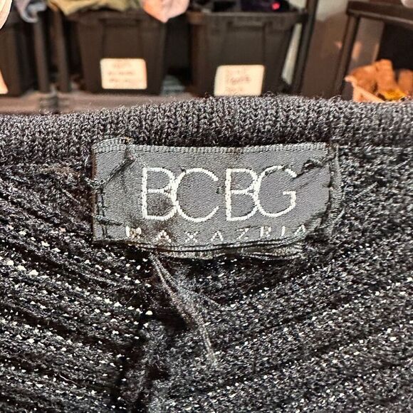 Vintage BCBG Maxazria Women's Knit Sequin Beaded Cardigan Sweater Black Small - Picture 2 of 8